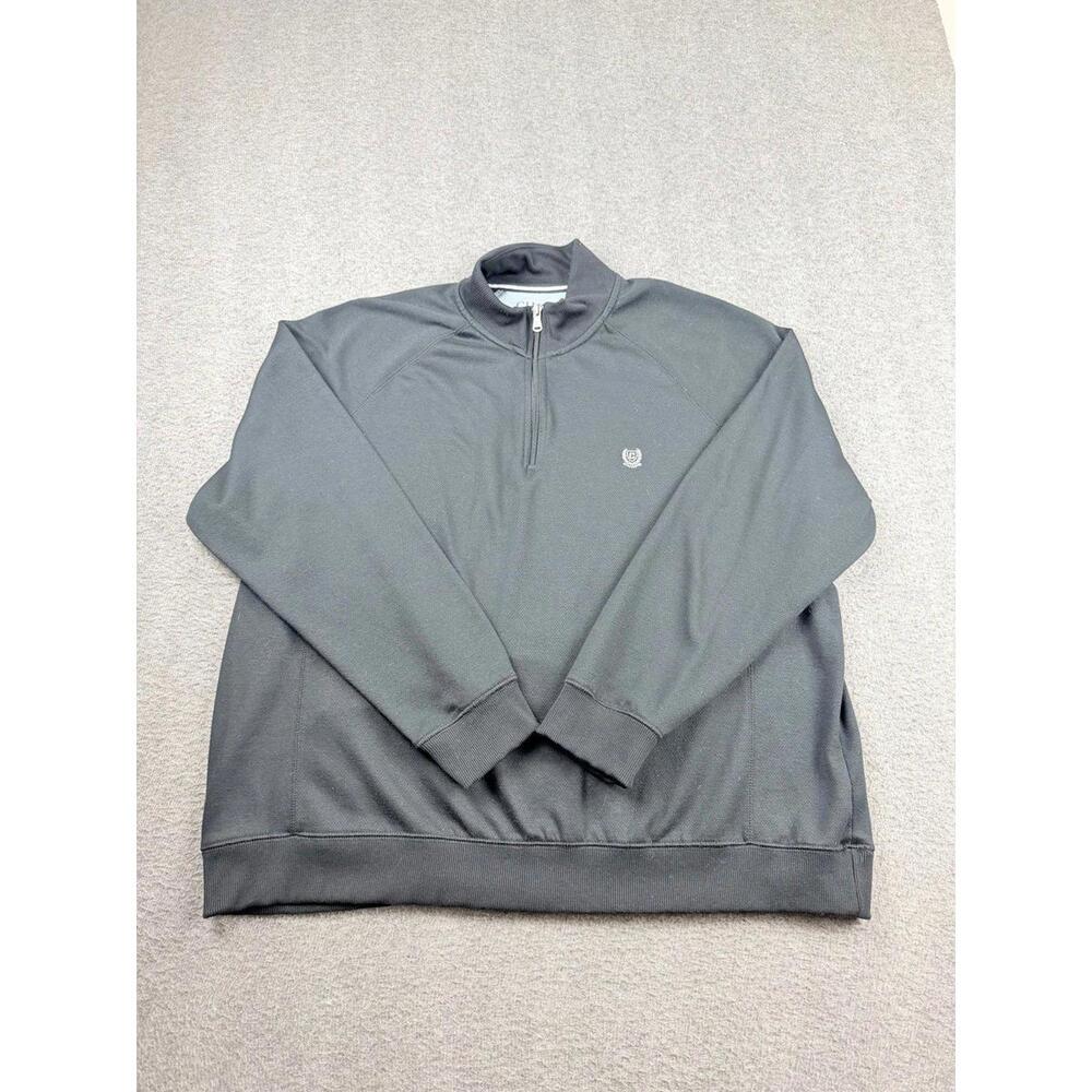 Chaps Men's 2XB Big Gray Quarter Zip Pullover Mock Neck Long Sleeve Shirt
